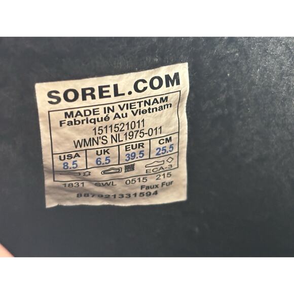 Sorel Womens Size 8.5 NL1975-011 Waterproof Sherpa Lined Winter Boot Black Suede - Picture 14 of 15